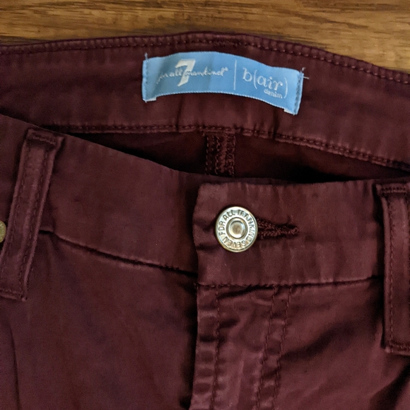 7 for all mankind Maroon Skinny Jeans Size 26 - Picture 6 of 9